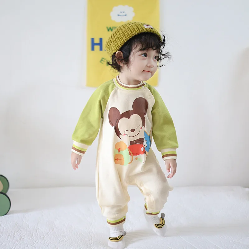 MINISO Mickey Mouse babyjongen meisje lente onesie babykleding pasgeboren kleding zacht katoen schattig lange mouw 0-1 jaar bodysuit
