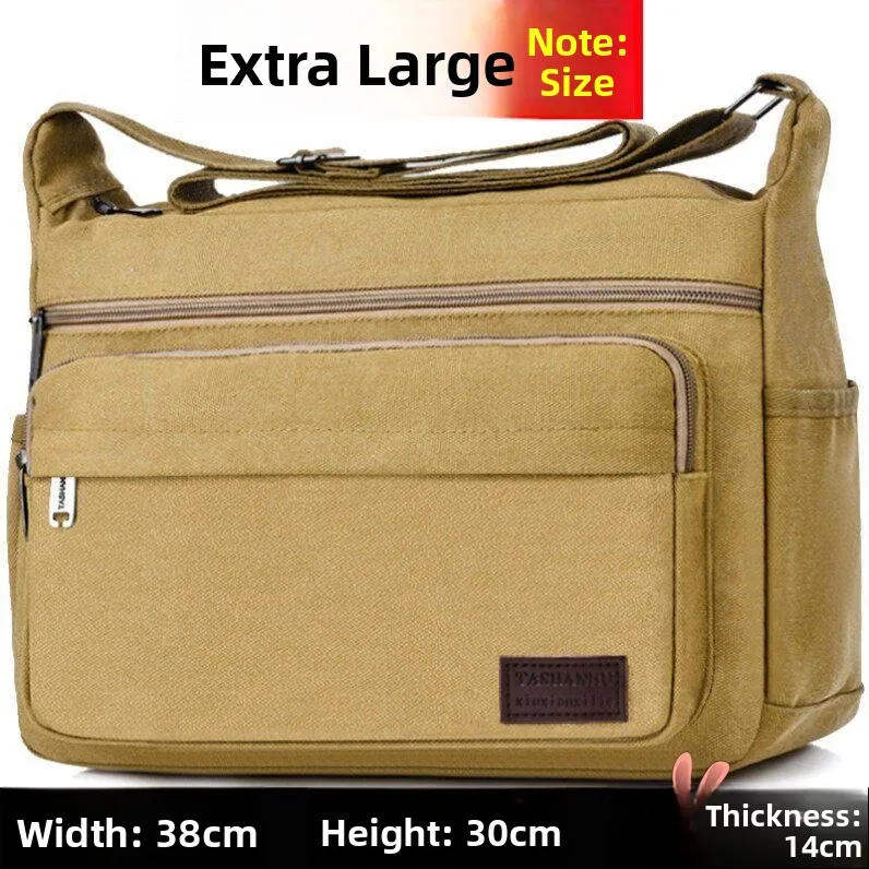 

Large Canvas Men's Bag Durability Electrician Tool Bag Crossbody for Middle-Aged And Elderly Woodworking Labor Protection Bag