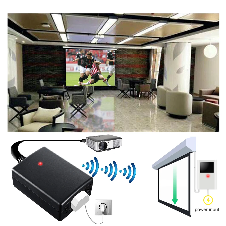 Original A-OK 220V AC Trigger Wireless RF Switch 433Mhz Universal Remote Control For Projector Screen Automatic Opener Closer