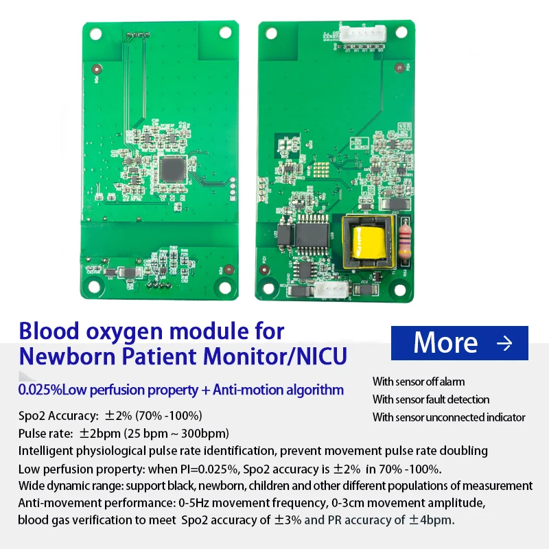 Modul Spo2 Papan Sensor OEM Solusi Oksimeter Bayi baru lahir