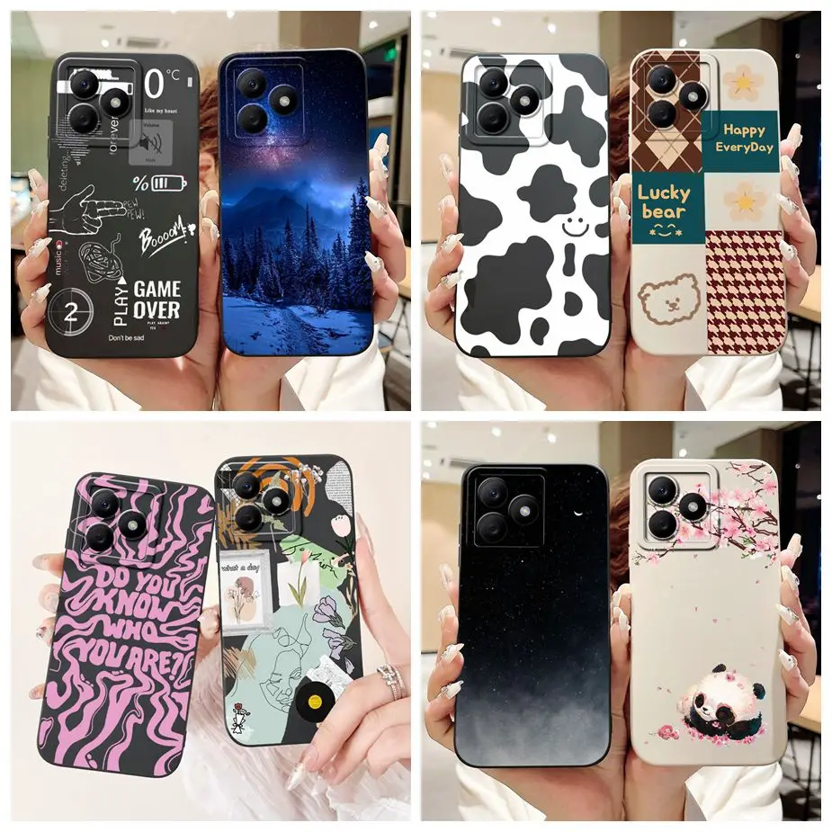 For Realme C61 Case RealmeC63 RMX3939 Luxury Art Painted Cover Soft TPU Phone Case For Realme C63 C 61 RealmeC61 RealmeC63 Shell