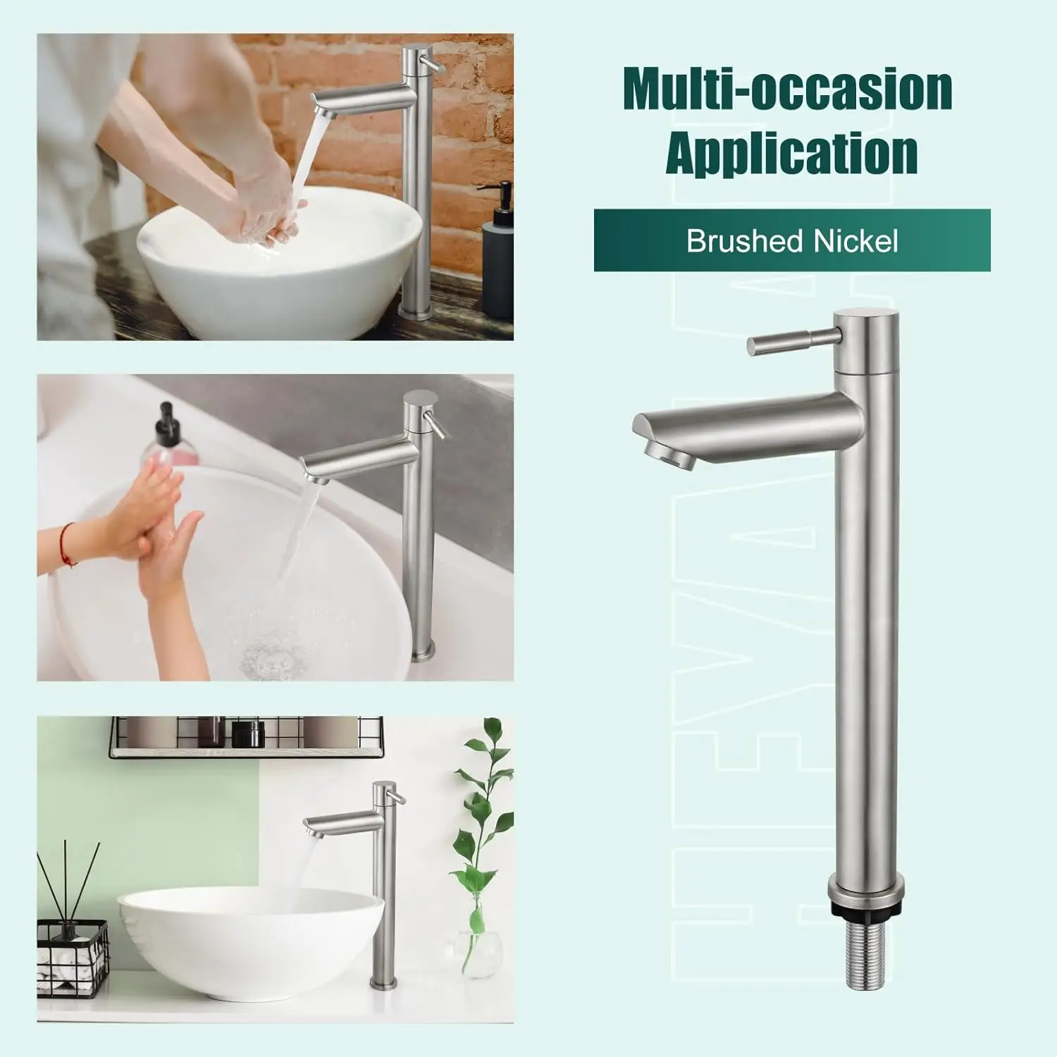 Chrome/Brushed Basin Faucet 1/2Inch 304 Stainless Steel Single Cold Water Tap Washbasins Toilet Sink Tap Bathroom Accessories
