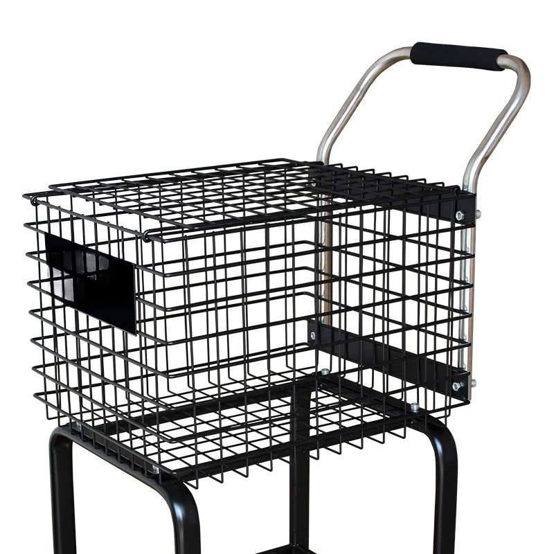 S703 Large Capacity Tennis Cart - 300-Ball Capacity Removable Lidded Utility Cart for Coaches & Training