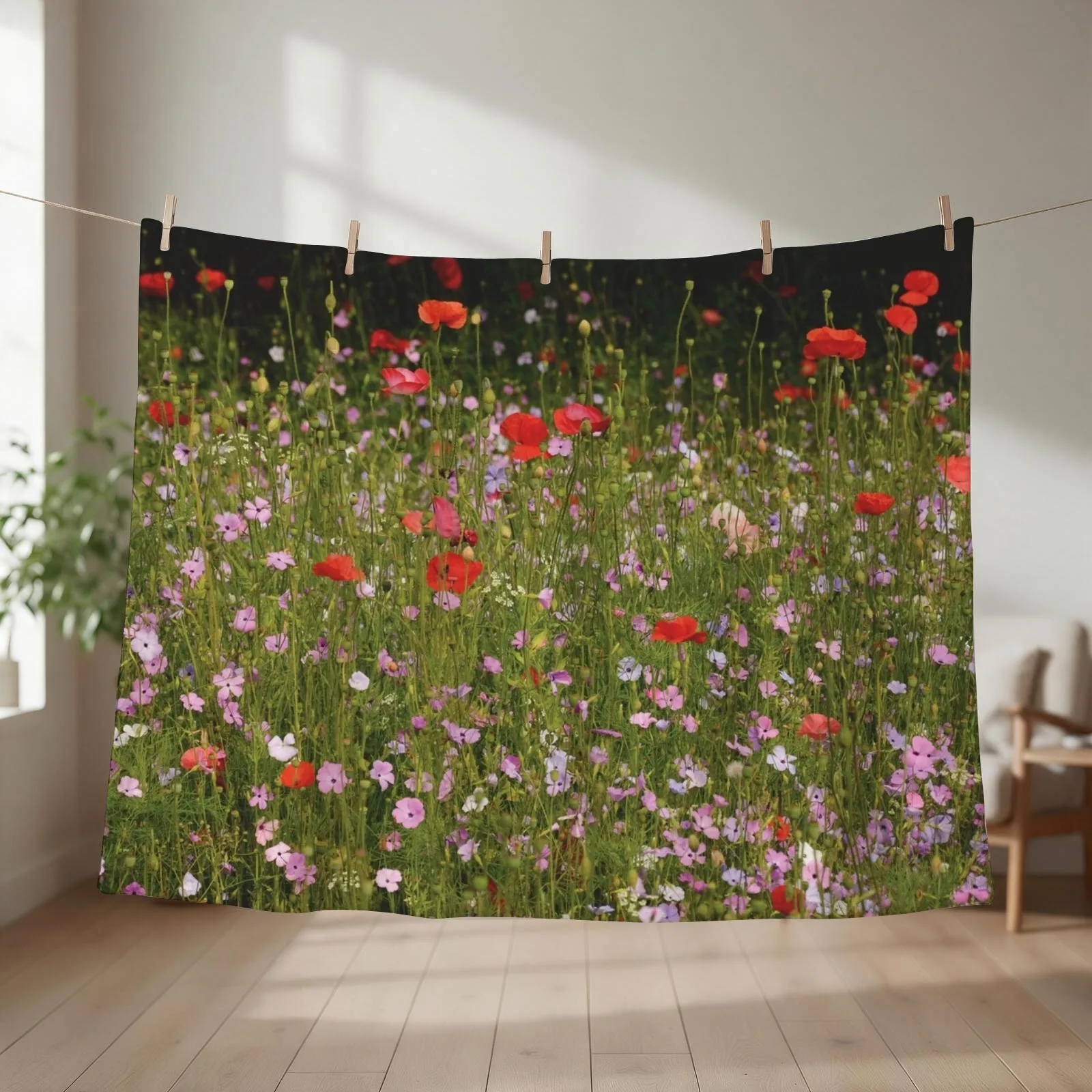 Summer Meadow Throw Blanket couch cozy soft plush fuzzy picnic outdoor blanket