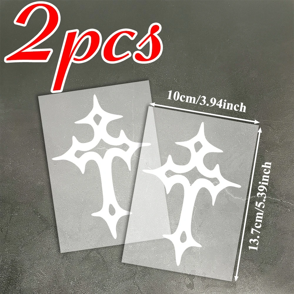 Two Trendy Cross Motorcycle Helmet Stickers, Vinyl Decals Suitable for Fairings, Fuel Tanks, Car Windows, Rearview Mirrors