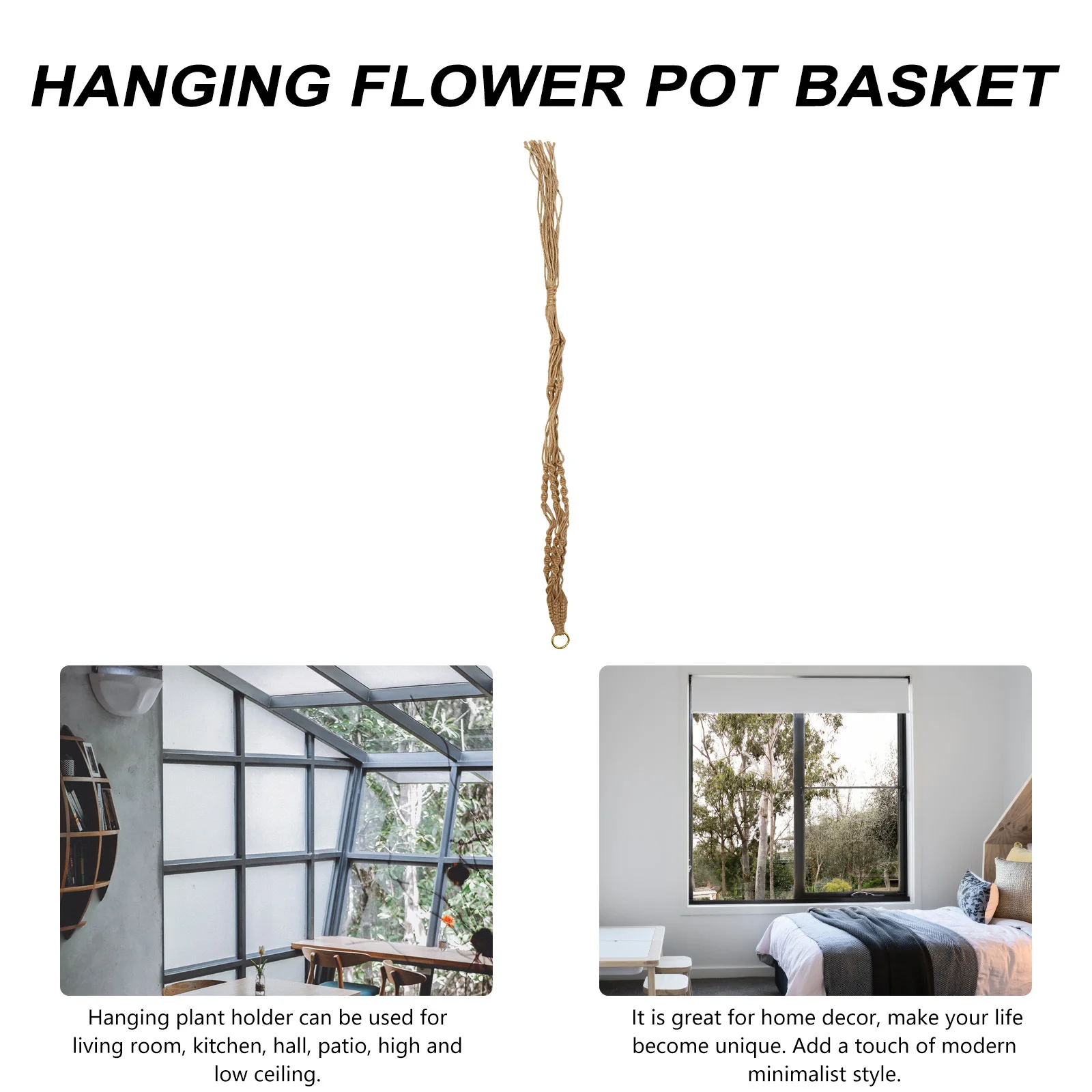 

2Pcs Plant Hanger Jute Rope Indoor Outdoor Use Versatile Shapes Sizes Perfect for Balcony Garden Home Decor Plant Planter Hanger