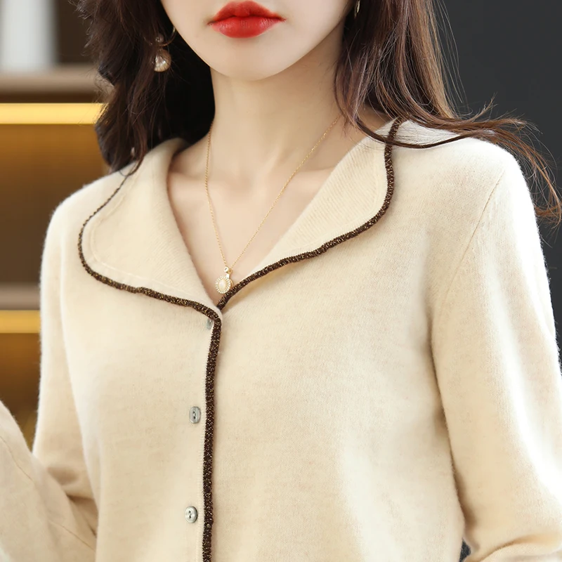 

Sweater Cardigans Woman Y2k Luxury Winter Superior Quality Trend Designer Cashmere Women Knitted Crochet Tops Vintage Fashion Su