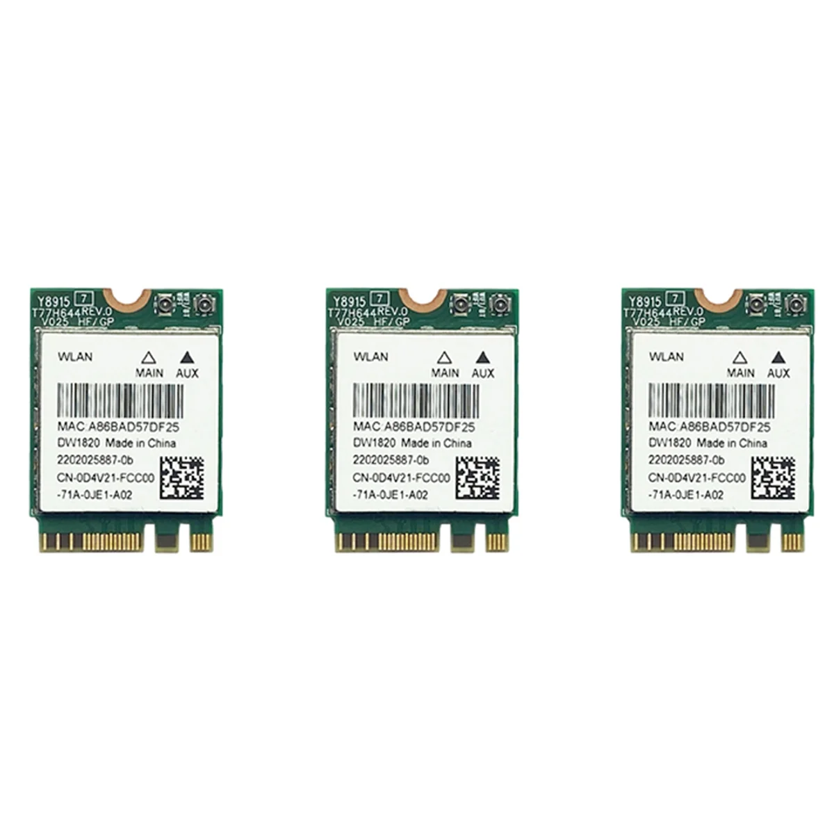 3X DW1820 Card kartu jaringan nirkabel 2.4G + 5G Dual-Band Gigabit Bluetooth 4.1 NGFF kartu jaringan mendukung 802.11AC