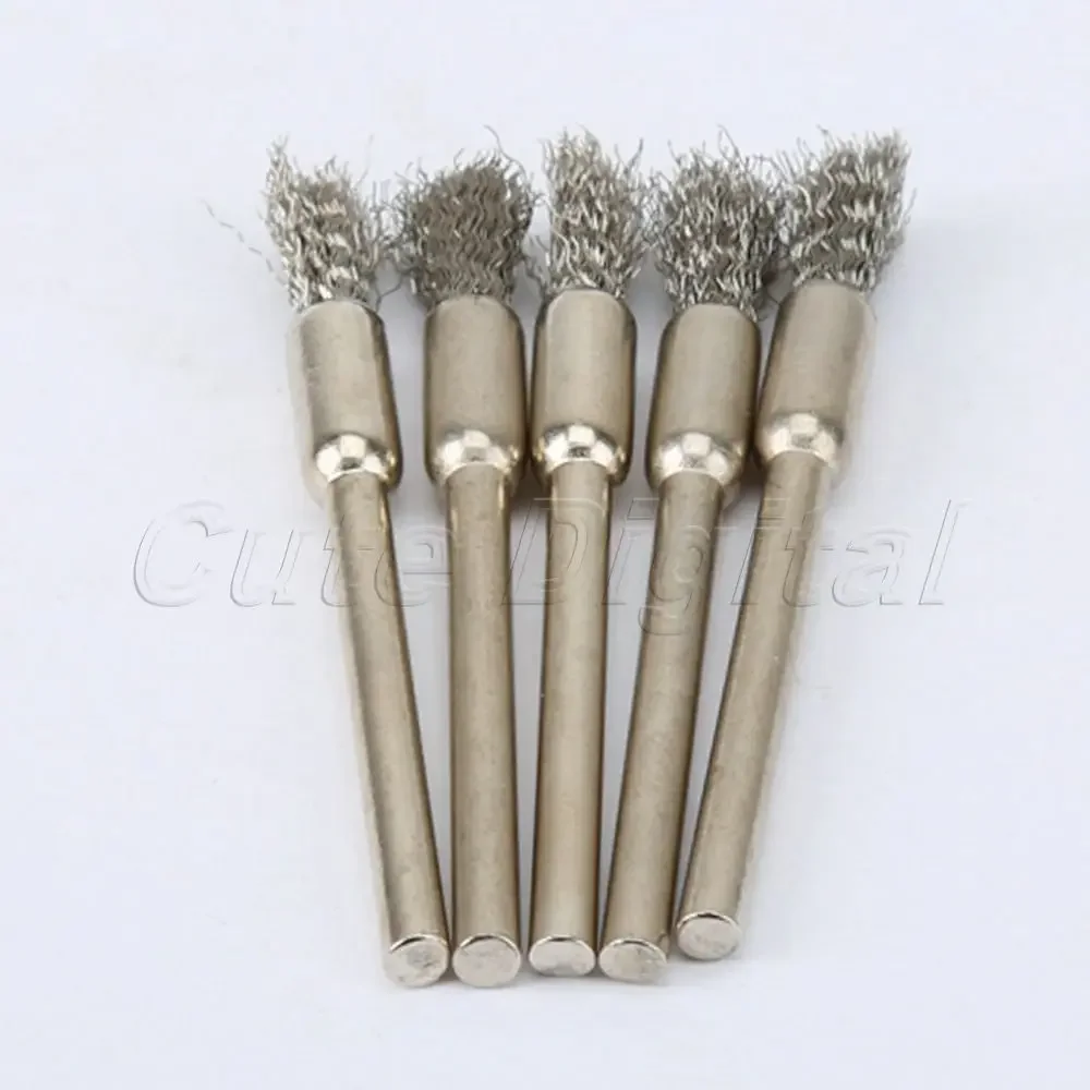 5Pcs 5mm Steel Wire Brushes Polishing Wheel Brush for Rotary Tool Polishing Dremel Brush Dremel Tool Accessories for Mini Drill