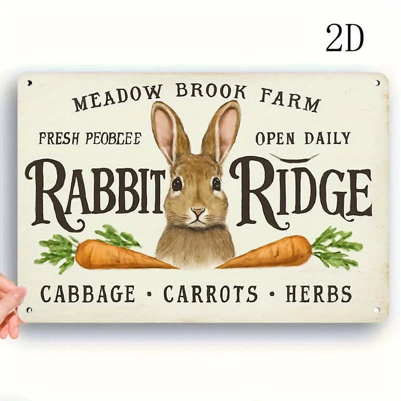 

Vintage Bunny Ridge Farm Metal Sign - 2D Aluminum Art for Home, Cafe & Garage Decor - Rust & Water Resistant, 7.8" x 11.8"