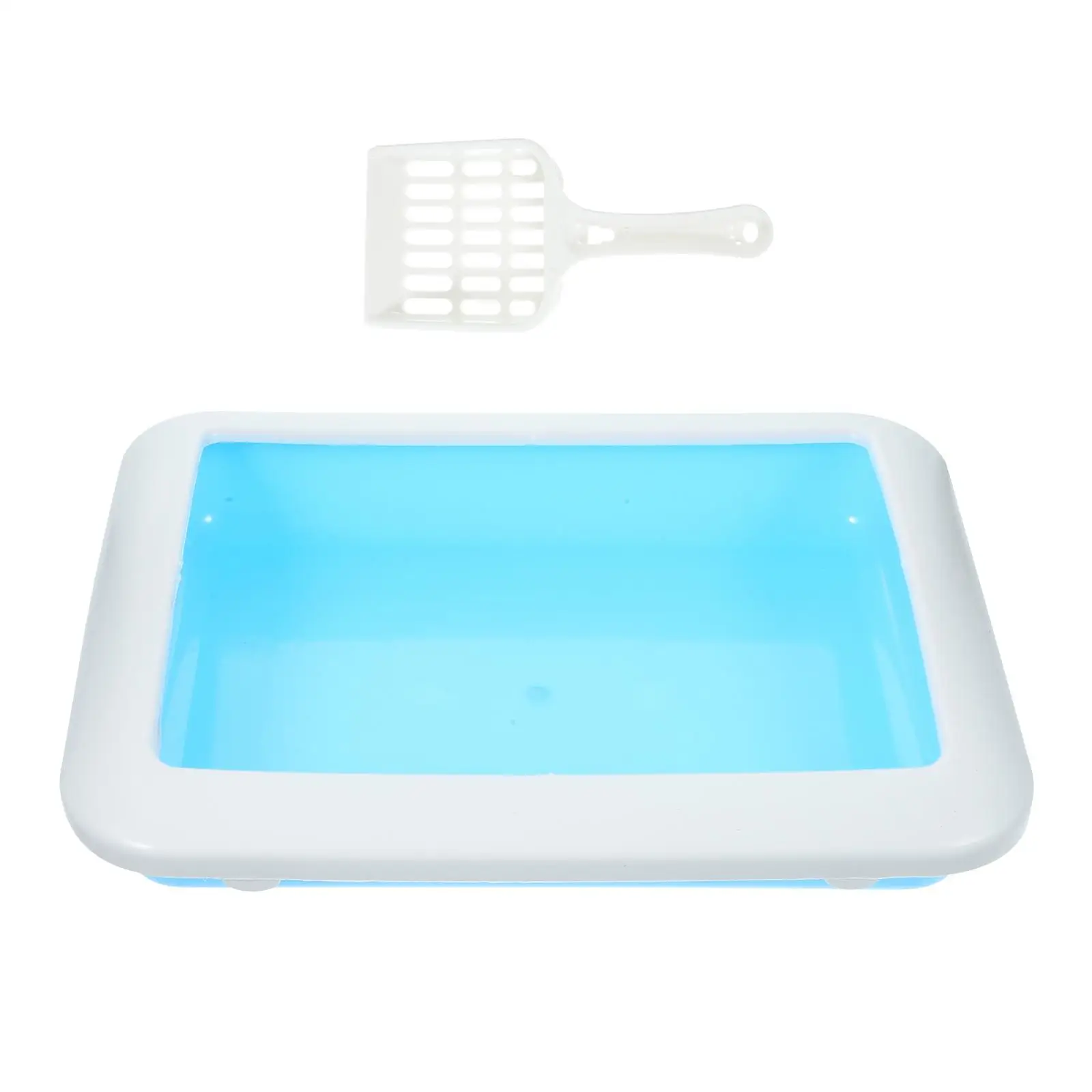 

Cat Litter Box Square Kitten Potty Anti Splashing Pet Toilet Basin Durable Easy Clean Indoor Balcony