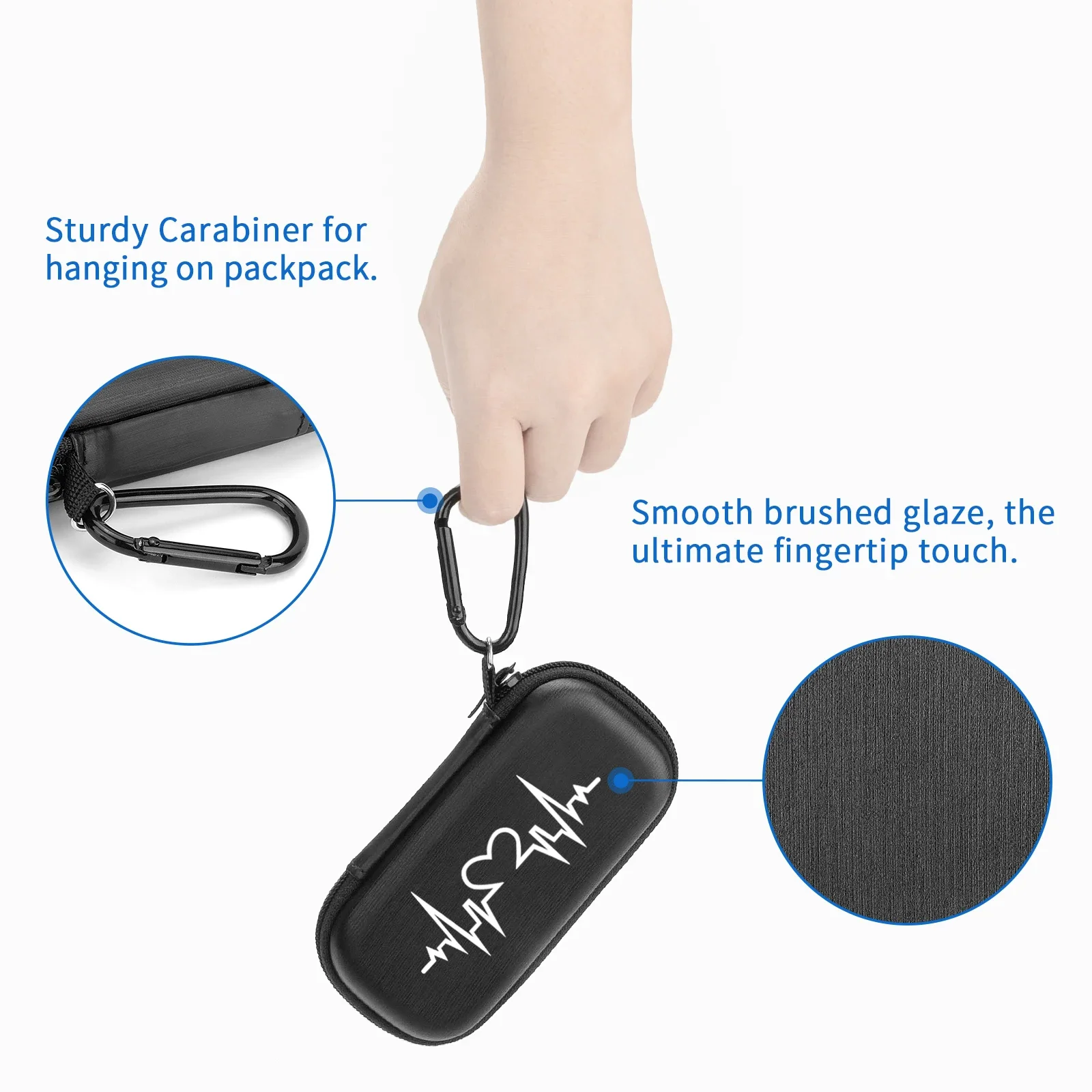 حافظة Yinke EVA متوافقة مع AliveCor Kardia Mobile EKG / Wireless 6-Lead EKG غطاء حماية لمراقبة القلب وحقيبة تخزين