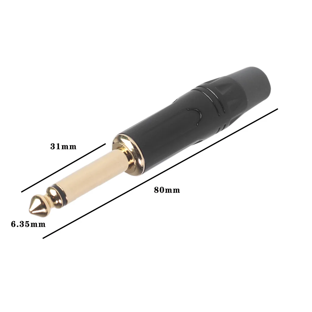 

Pure gold plated 6.35 mono Fever guitar wire welded plug with zinc alloy housing adapter