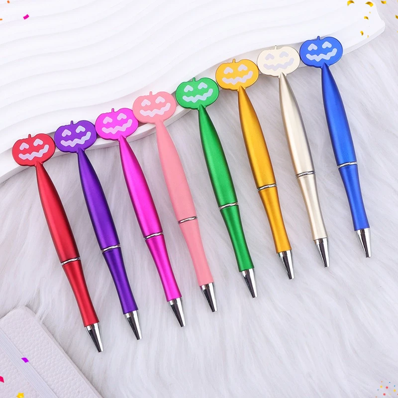 24 Pcs New Pumpkin Modeling Ballpoint Pen Halloween Series Cartoon Cute Multi-Color Ball Pens Writing Supplies