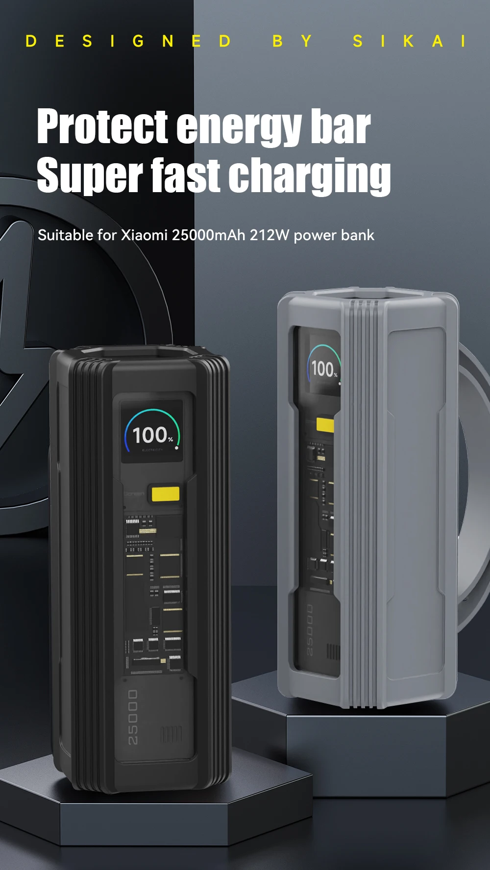 Silikonhülle für Xiaomi Mi Power Bank 25000 mAh 212 W Explorer Edition TF/SIM-Karte PIN-Aufbewahrung PortableTravel Case Aufbewahrungstasche – Detail 1