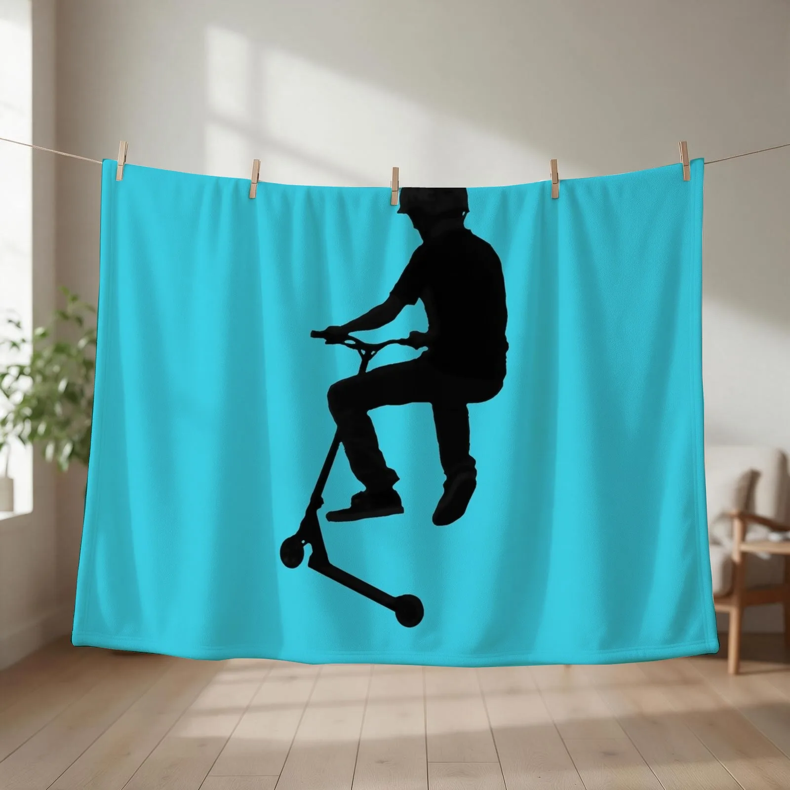 The Landing - Stunt Scooter Throw Blanket Hairy valentine gift ideas Sofa Throw Giant Sofa Blankets