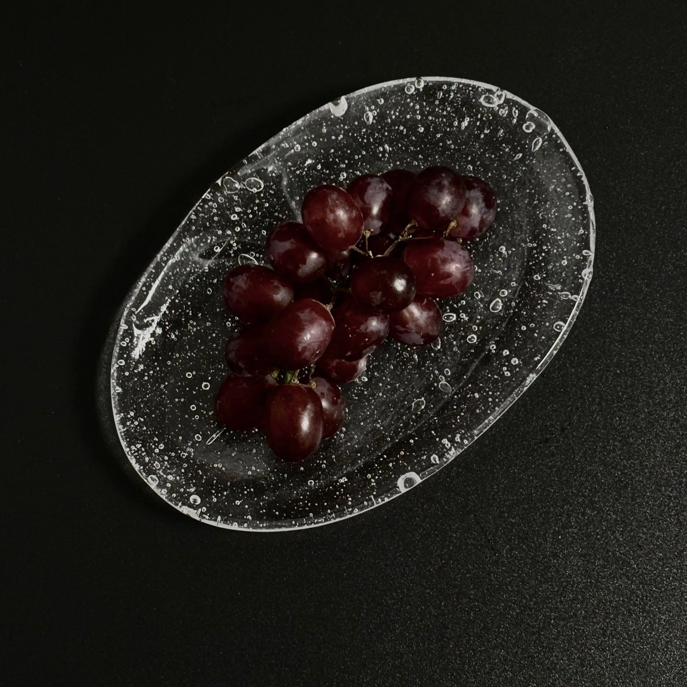 Handmade Heat Resistant Bubble Glass Fruit Plate, Ice Cream  Dish & Jewelry Storage Tray for Home Decor