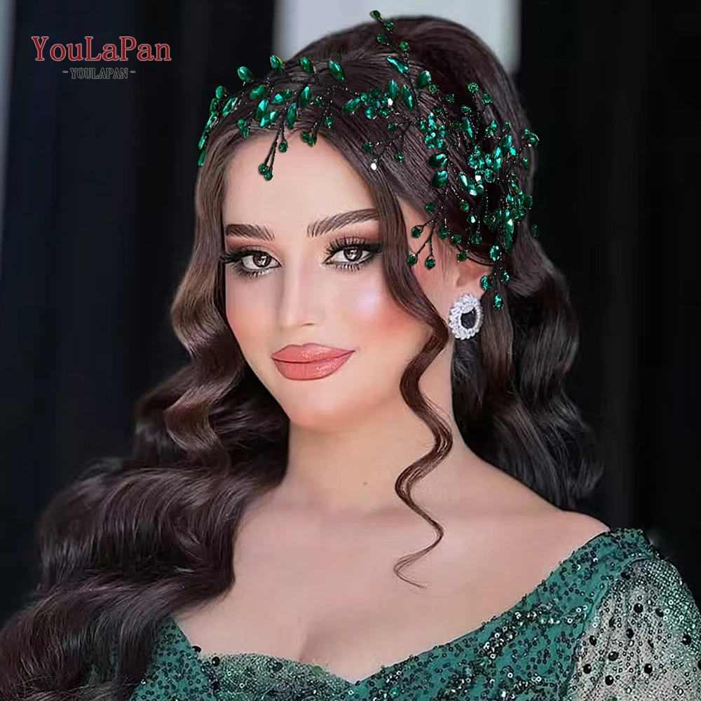 

TOPQUEEN Bridal Rhinestone Headband Wedding Tiara Woman Banquet Party Headpiece Wedding Hair Accessories Bride Headdresses HP65