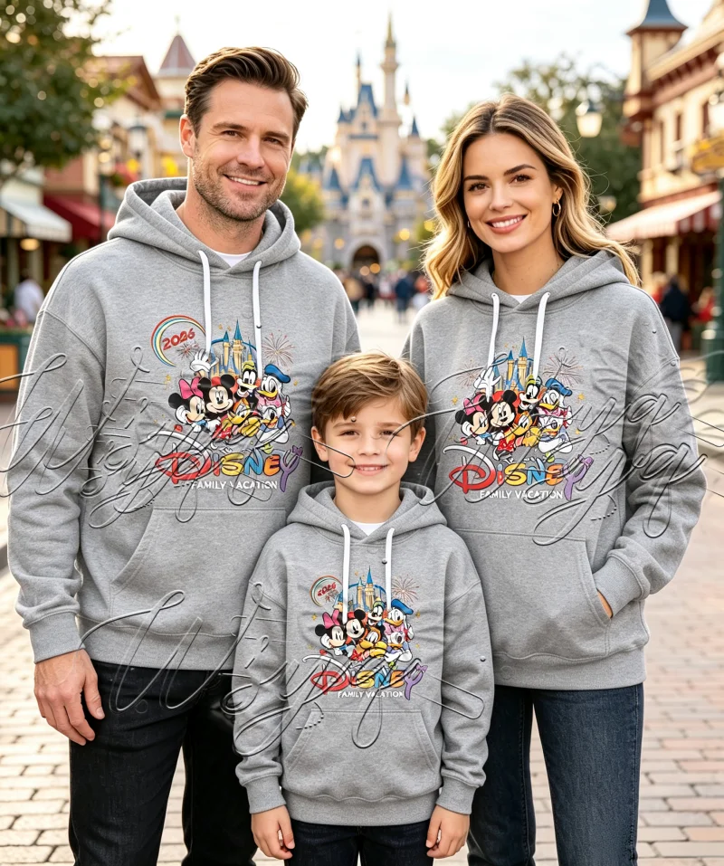 Family Matching Thin Fleece Hoodies Autumn Winter Warm Sweatshirts, Parent-child Outfit Long Sleeve Tops for Men Women Kids