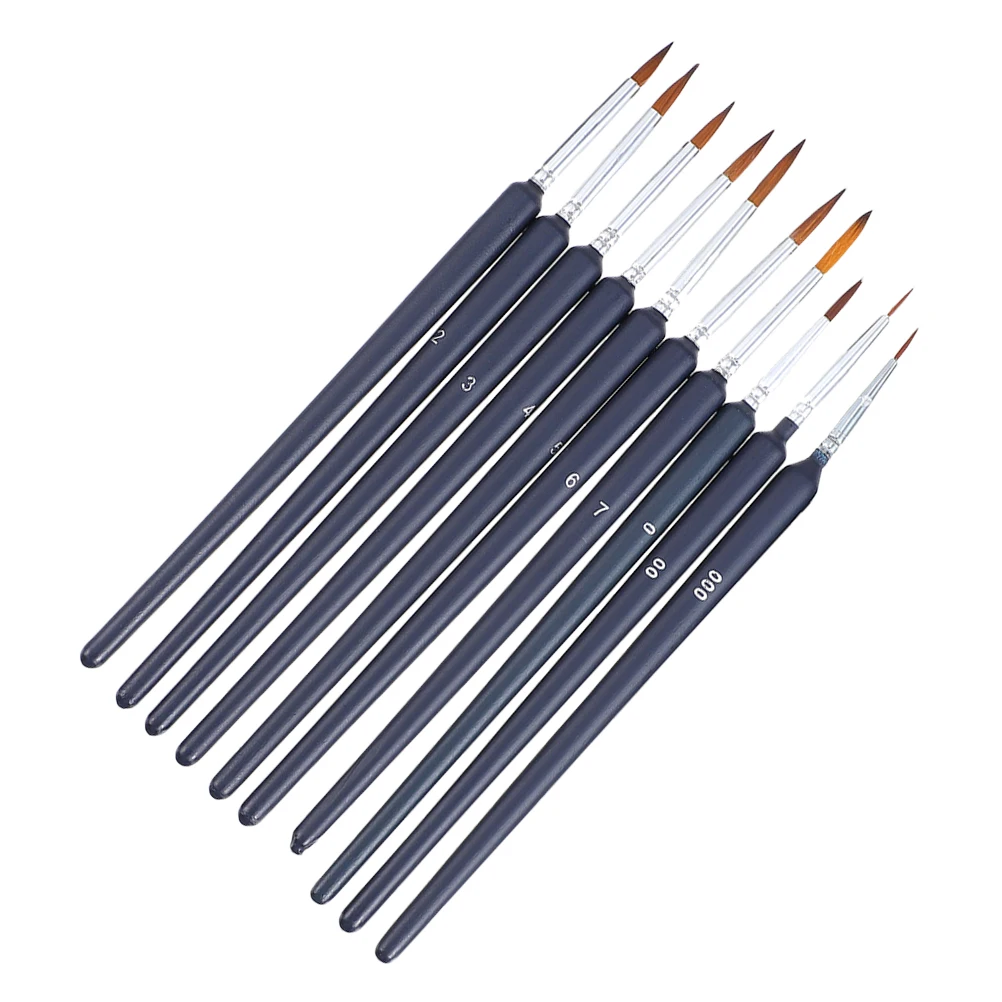 

10pcs Painting Brushes Set Small Detail Line Drawing Pens School Nail Art Supplies Multipurpose Brush