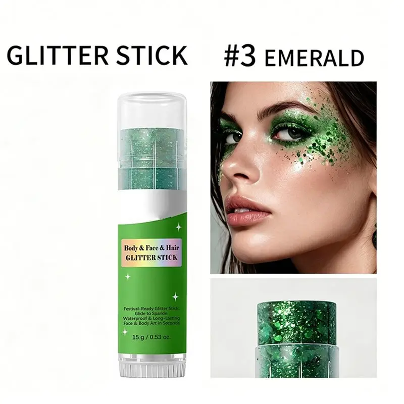 A27U Upgraded Glitter Stick Waterproof Dazzling Eye Makeup Smudge-Proof Long-Lasting Gel Texture Rich Sparkling
