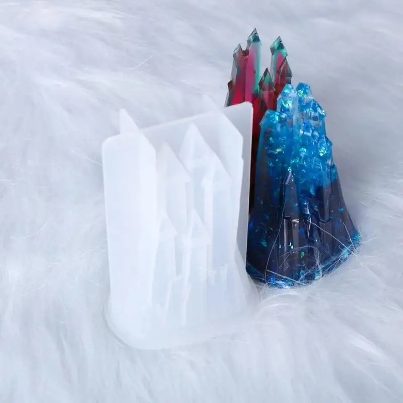 Handmade DIY Molds Resin Crystal Epoxy 3D Three-dimensional Castle Silicone Mold Castle Manual Decoration Silicon Moulds Gifts