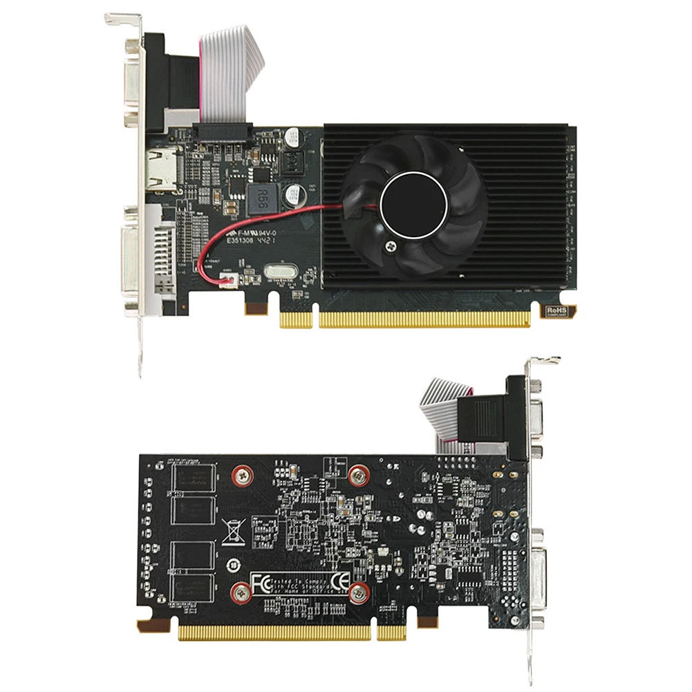 R5 230 2GB GDDR3 64Bit بطاقة الرسومات PCI-E 2.0 16X بطاقات الفيديو AMD Radeon R5 230 رقاقة ألعاب الكمبيوتر GPU VGA محولات الرسومات