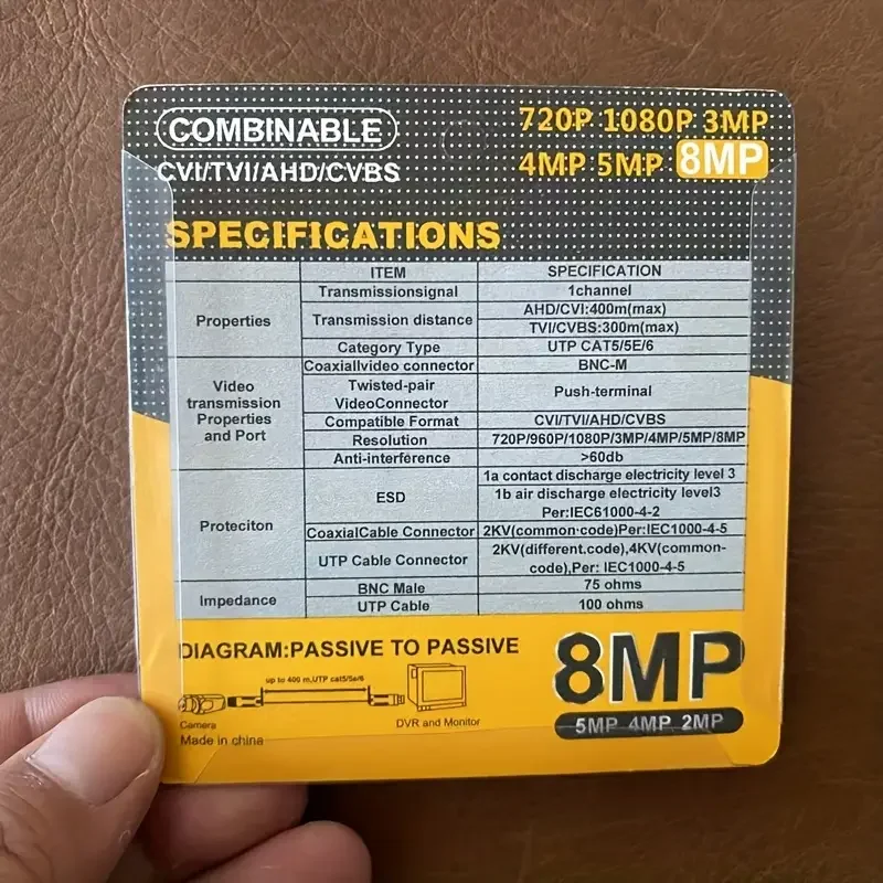 HD BNC Video Balun 8MP 5MP 4MP 3MP 960H 1080P 720P Twisted Transceiver UTP Cat5 HD CVI TVI AHD für KAMERA
