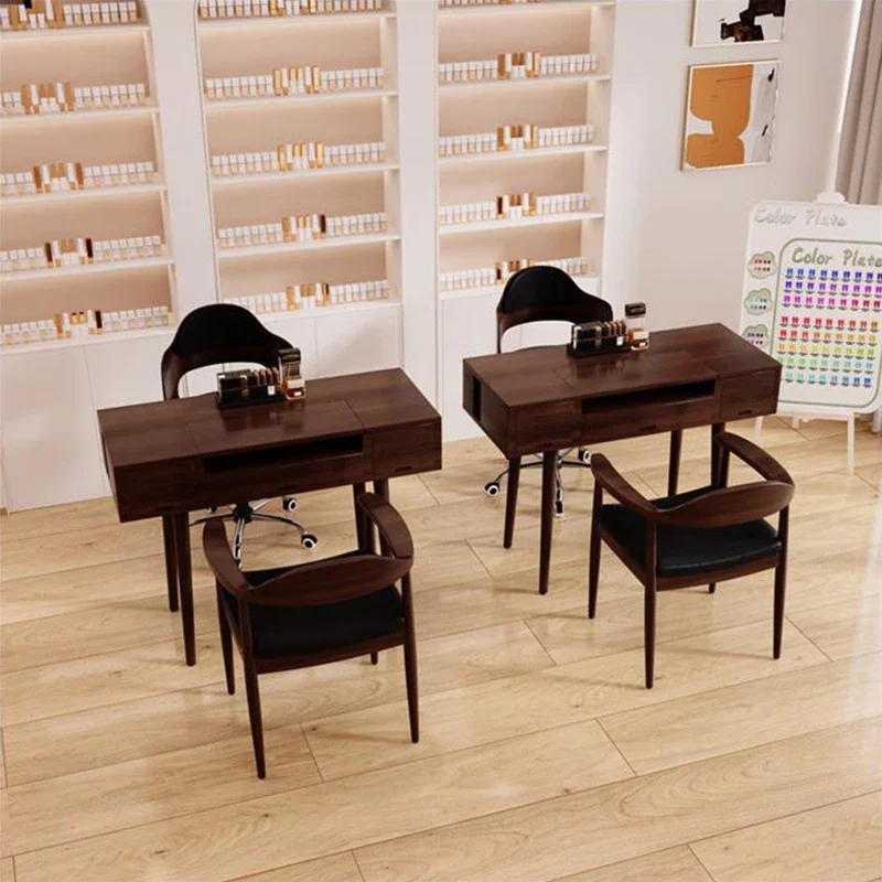 Trend 2026 Salon Table Beauty Furniture Manicure Dust Collector Nail Equipment Nails Tables Professional Manicure Tafel Led Lamp