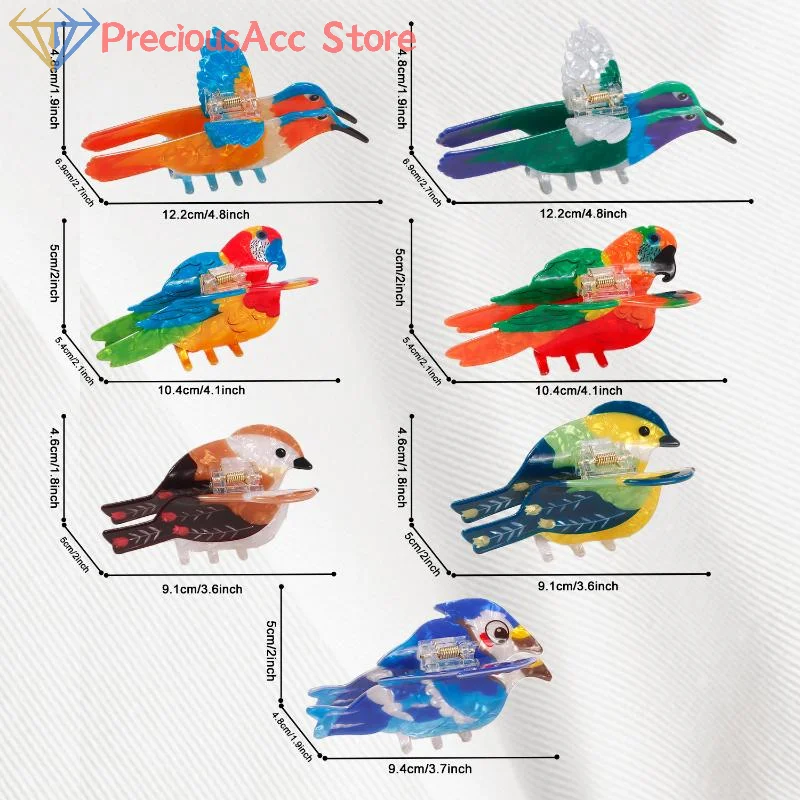1PC PVC かわいい鳥グラブクリップカラフルなヘアピンサメクリップ髪女性アクセサリーファッションガールヘアクロー