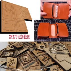 New Japan Steel Blade Wooden Die Bifold Wallet Leather Craft Punch Hand Tool Cut Knife Mould XF379 Leather Craft Tools