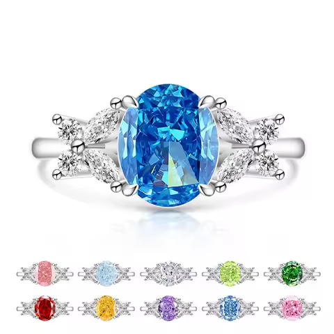 925 Sterling Silver Ice Flower Cut Bow Pigeon Egg High Carbon Diamond Ring