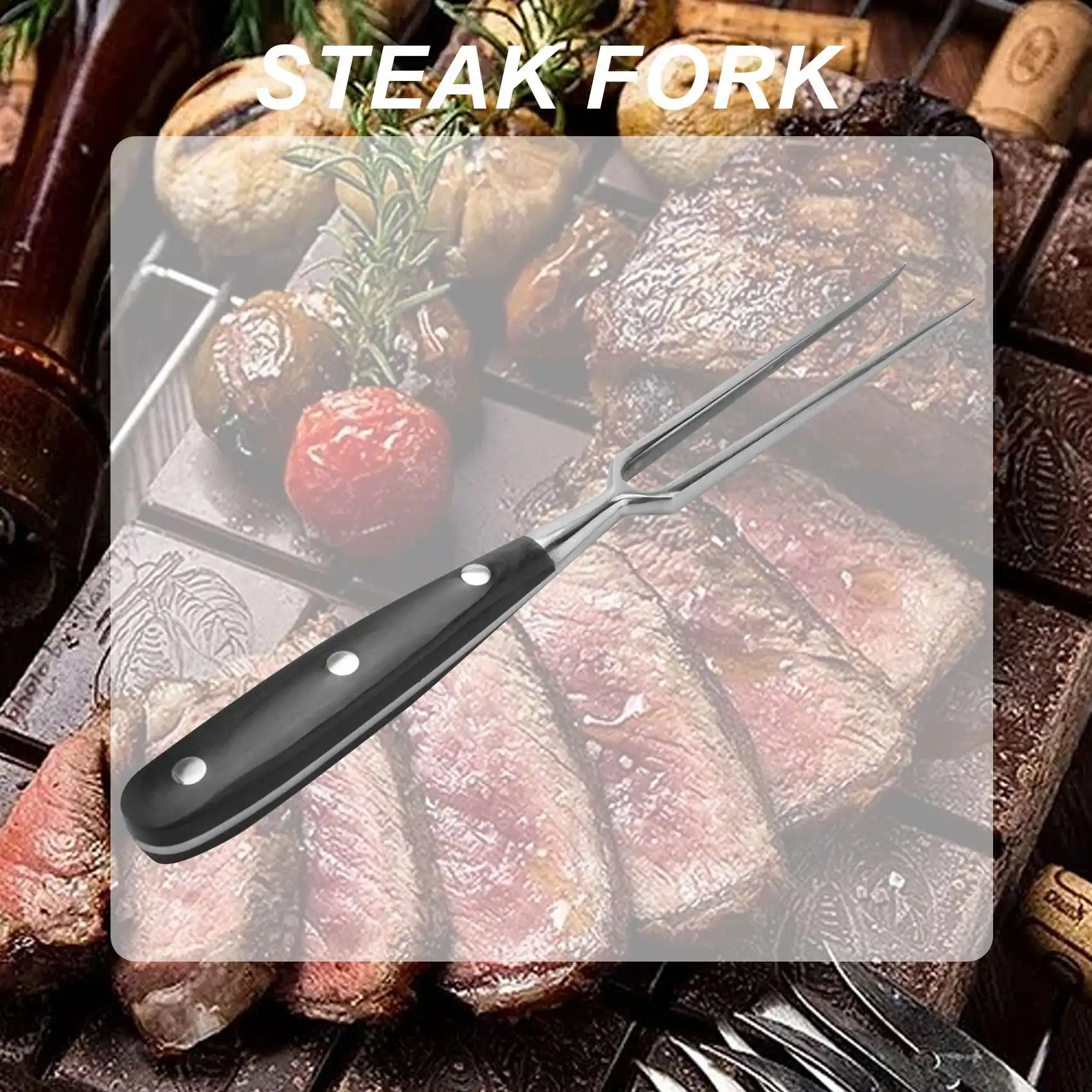 ABGG-Outdoor Bbq Fork Stainless Steel Barbecue Meat Fork Barbecue Grill Tools Roasting Fish Fork Boiled Meat Fork Steak Fork Bbq