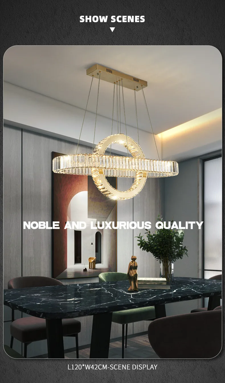 Oval Chrome Gold Steel LED Dimmable Pendant Lights