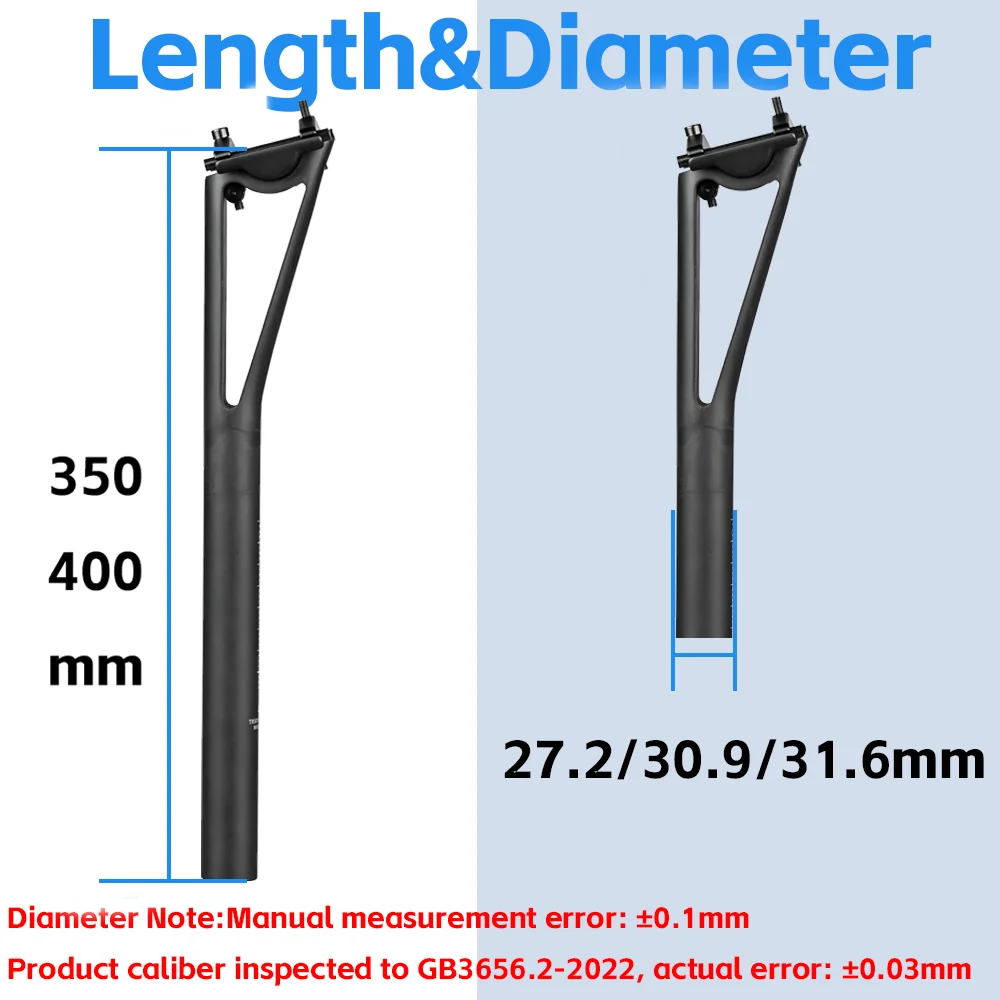 ELITA ONE T800 Carbon-Sattelstütze 27,2/30,9/31,6mm 350/400mm Hohl Dämpfend Stoßabsorbierend für Rennrad Gravel MTB 20mm Offset – Detail 2