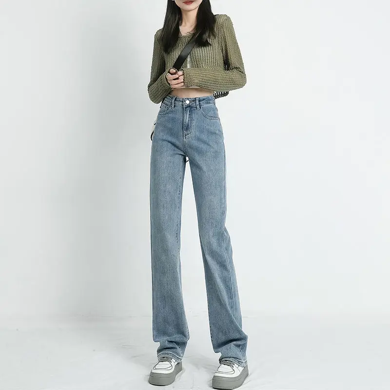 Bông Tai Kẹp Túi Miếng Dán Cường Lực Quần Baggy Jeans Nữ Thu Đông 20223 Đen Ống Rộng Denim Quần Người Phụ Nữ Dạo Phố Rời Quần Q313