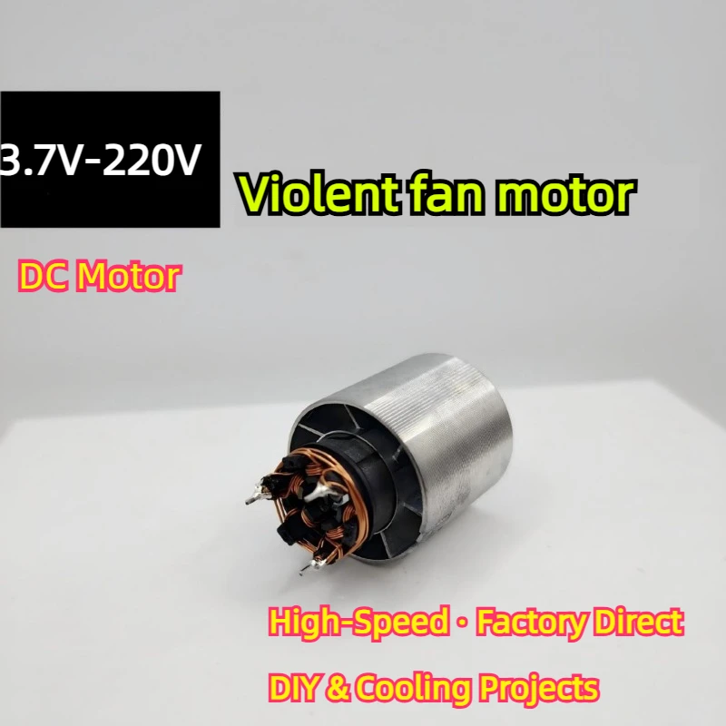 Bare DC Motor 3.7V-220V for Violent Fan, High-Speed Blower Motor, Customizable Multi-Voltage Factory Direct