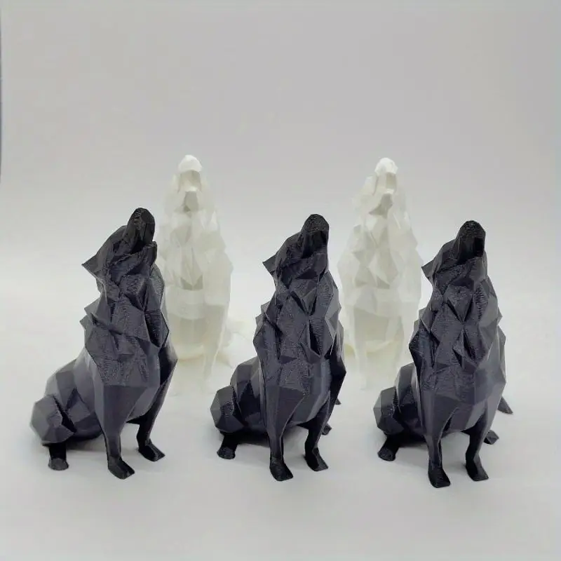 Latest Modern Abstract Geometric Wolf Sculpture 3D Printed Plastic Statue Office Decor Indoor & Outdoor Use