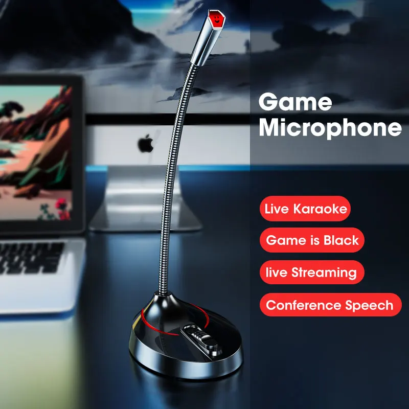 Mini Microphone PC Mic 3.5mm AUX Wired Microphones for PC Computer Laptop Notebook Loud Speaker