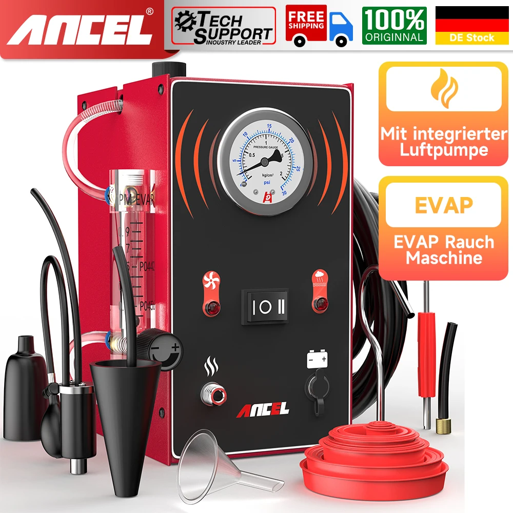 

ANCEL S300 Smoke Machine Automotive Built in Air Pump EVAP Smoke Machine Leak Detector Tester with Pressure Gauge Flow Meter