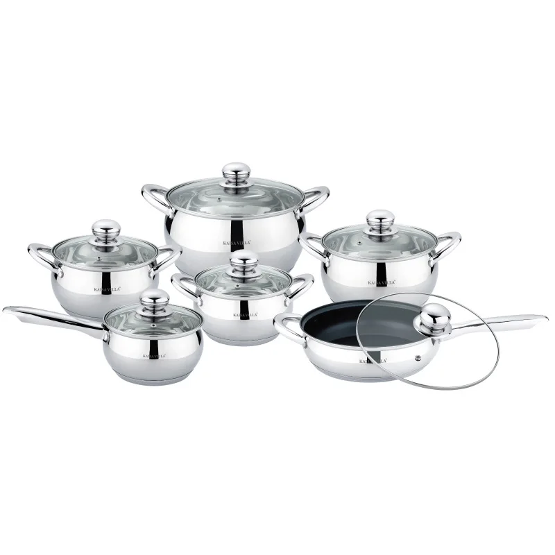 

12pcs Kitchen Utensils Camping Cookware Sets Cookware with Glass Lid