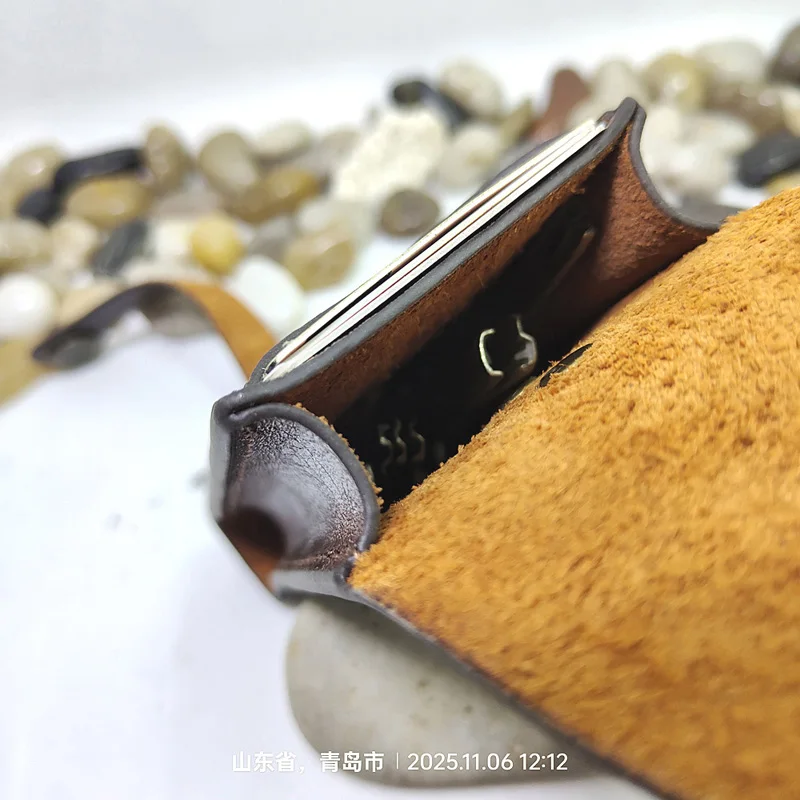 Blongk Multifunctional House Key Bag Leather Large Capacity Key Case Drawstring Key Organizer Card Holder Men Women 1871KL