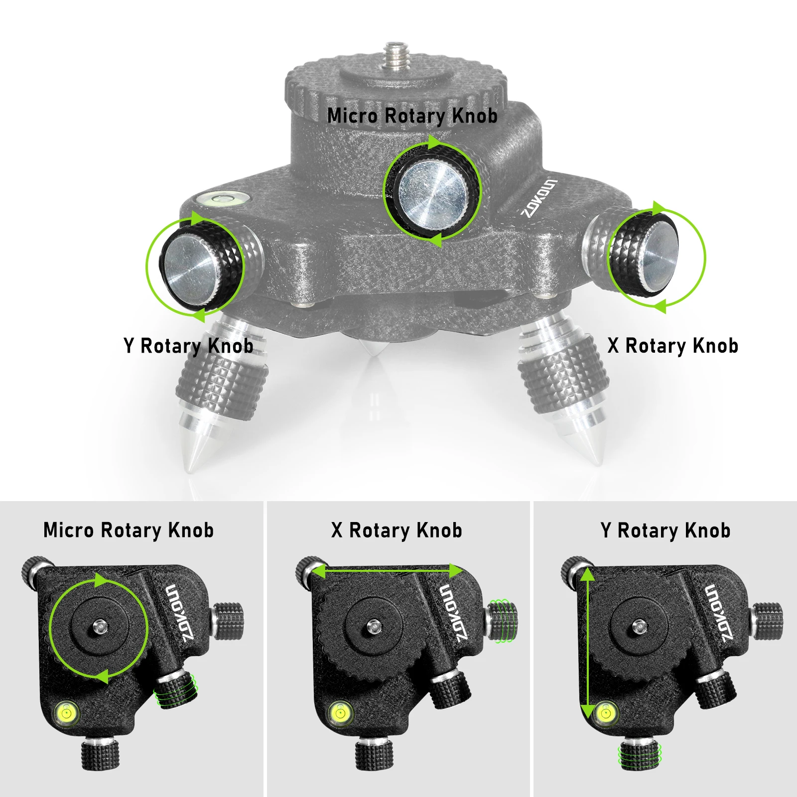 ZOKOUN Professional Lines Laser Level with 360 Rotation Metal Base Interface Fine Adjustment Tripod Stand For Laser Level