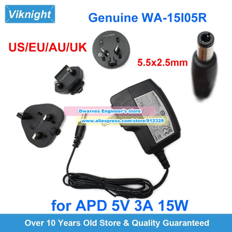 US/EU/UK/AU Plug Genuine WA-15I05R AC Power Adapter 5V 3A Laptop Charger for APD Laptop Charger 5.5*2.5mm