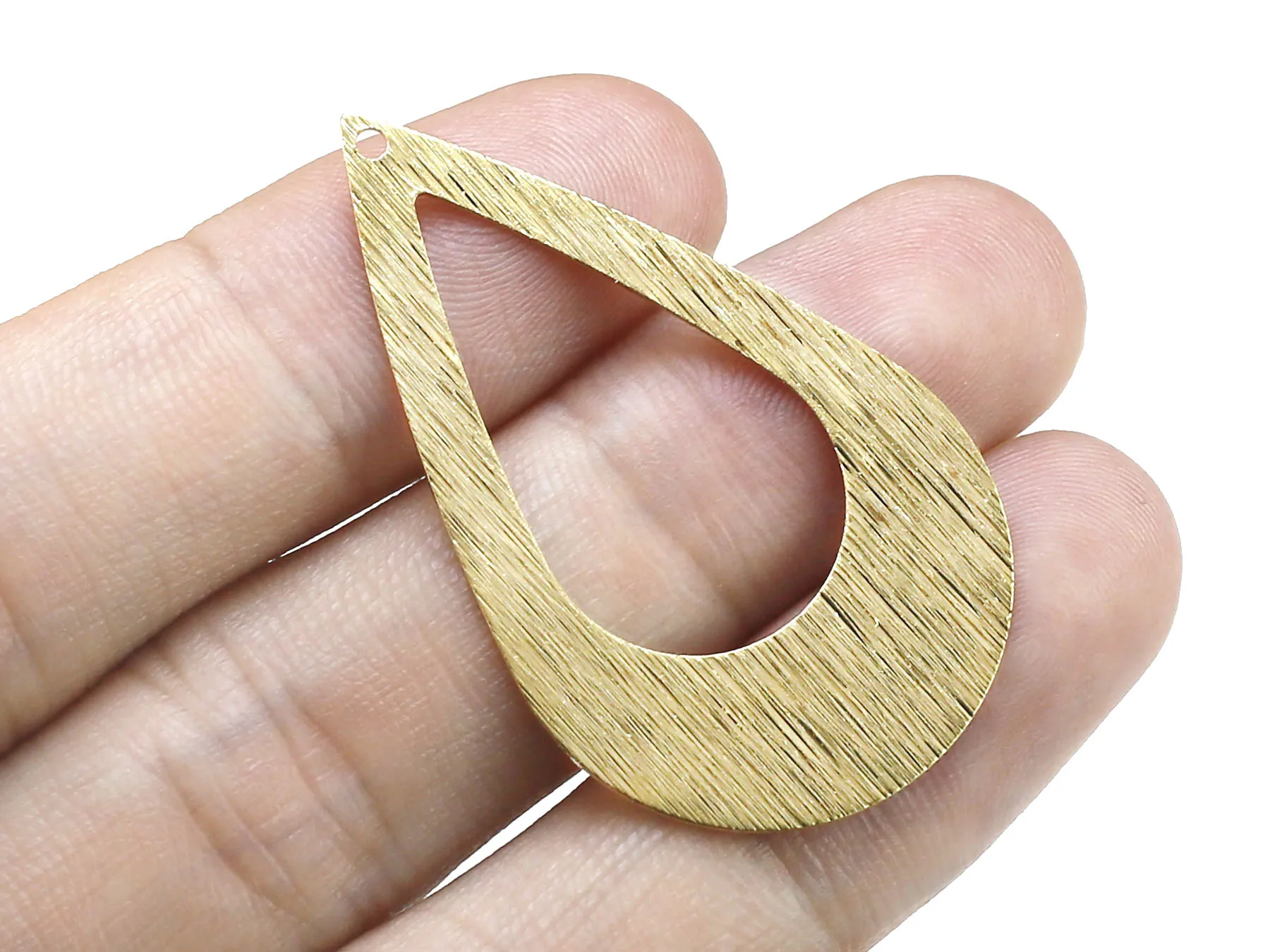 

10pcs Textured Drop Earring Charms, Teardrop Brass Pendant, Dangling Brass Charm, 42x25mm, Jewelry Making - R096