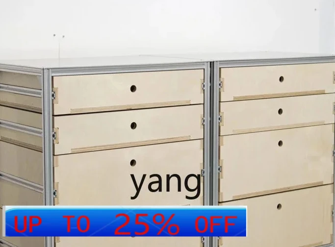

LMM solid wood chest side storage minimalist stainless steel multi-functional cabinet