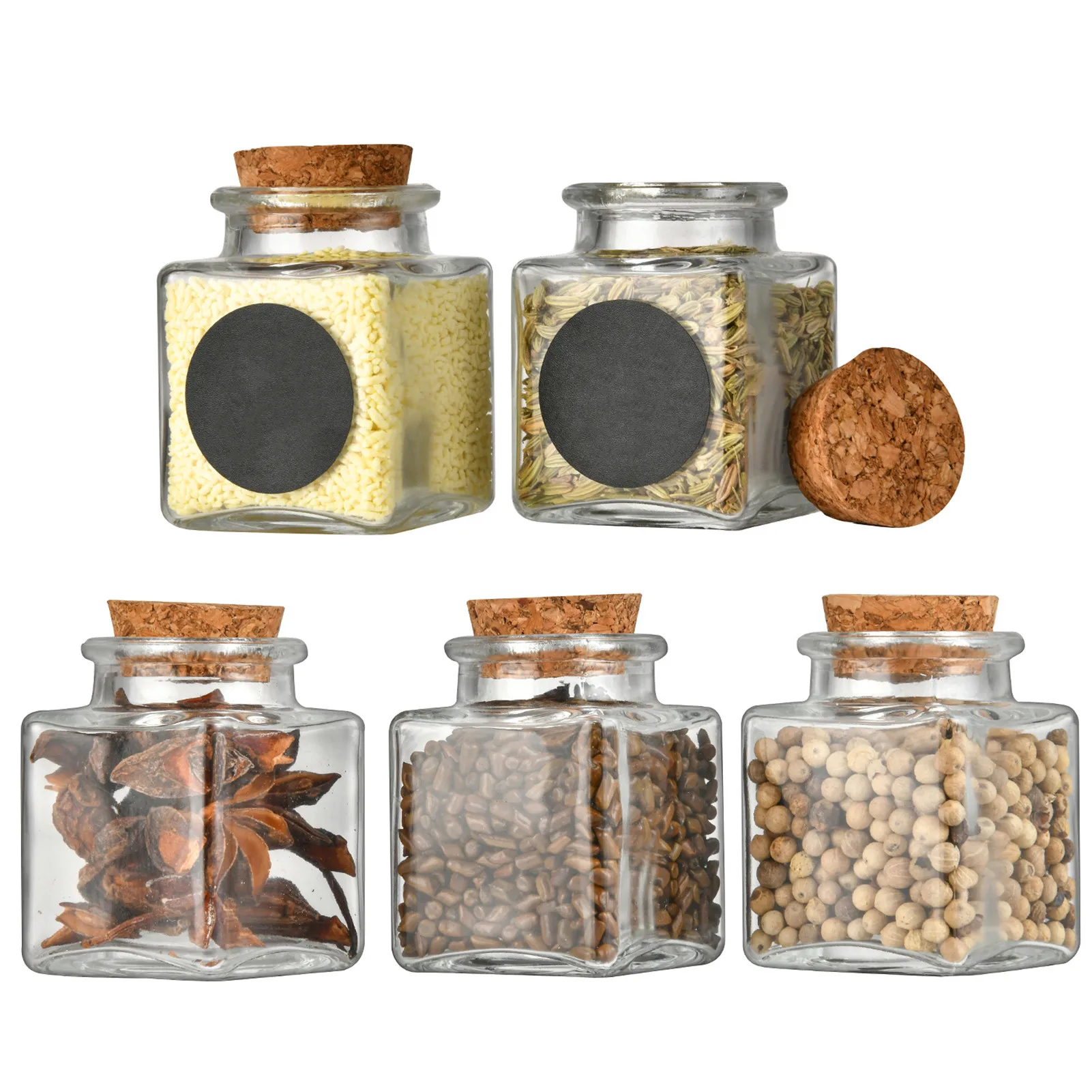 Glass Airtight Canister Food Container With Wood Lid Tea Coffee Beans Kitchen Storage Bottles Jar Sealed Candy Jars Organizer