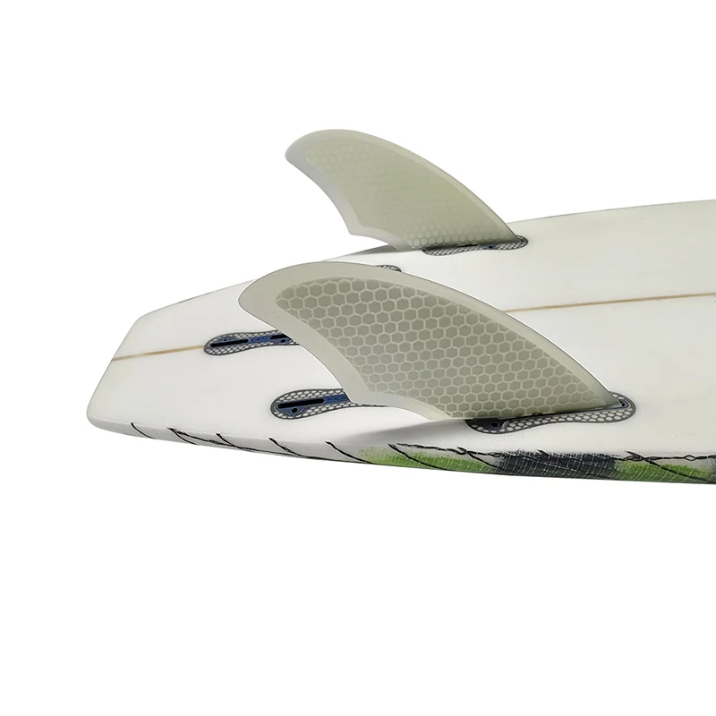 Surfboard Double Tabs 2 twin fins White/Grey Color Fiberglass keel fins Surf Fins Surfboard accessories Fins