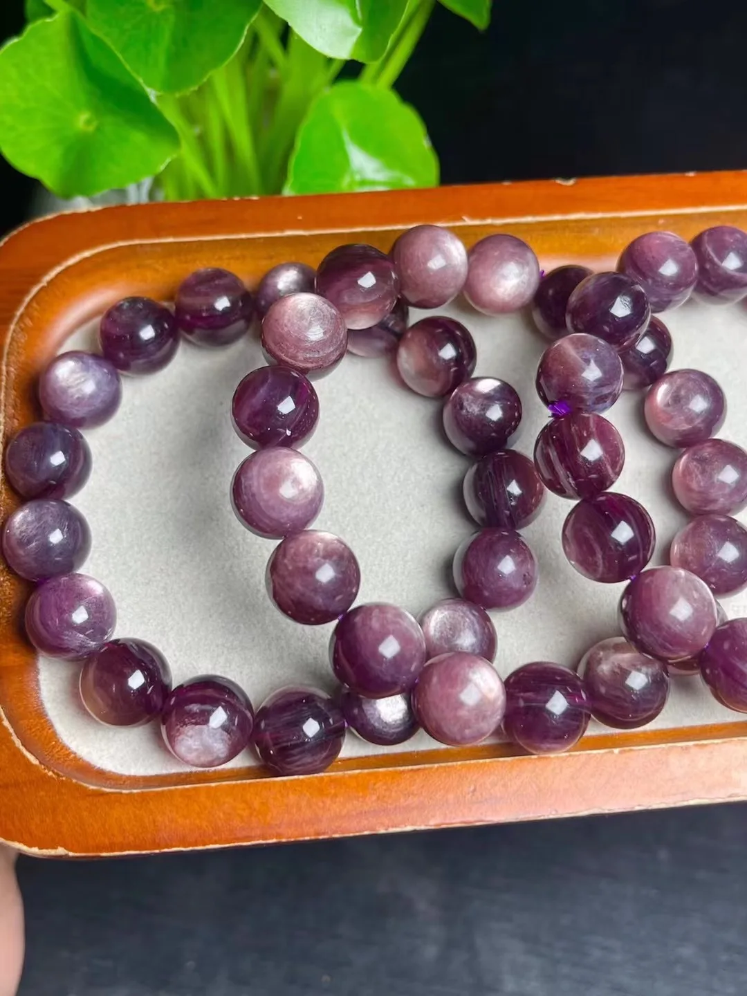 Unit One Bracelet 11 to 12mm Natural Purple Lepidolite Gemstone Crystal Bracelet For Gift