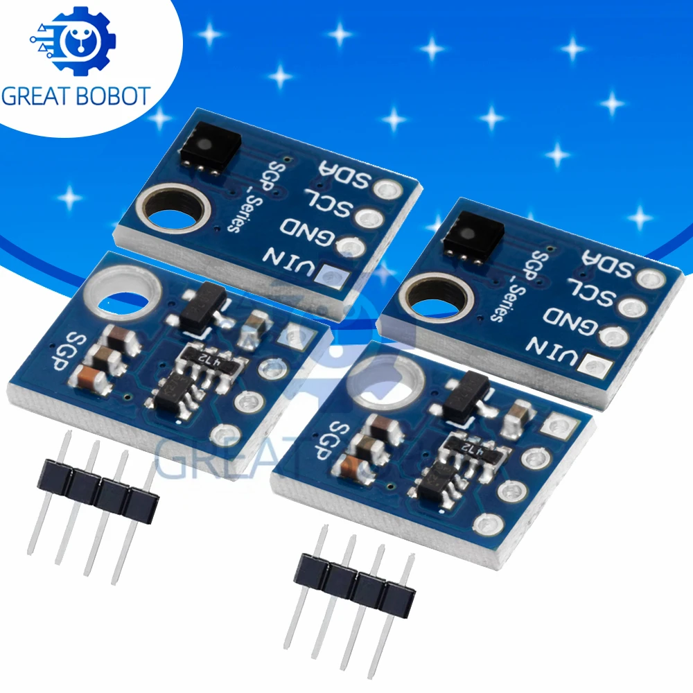 SGP30/40 Gas Sensor Module TVOC/ECO2 Indoor Air Quality Formaldehyde Carbon Dioxide Measurement Sensor Board IIC I2C Interface